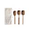 Hello Honey® 7.5" Mango Wood Spoons with Bamboo & Leather Wrapped Handle Set